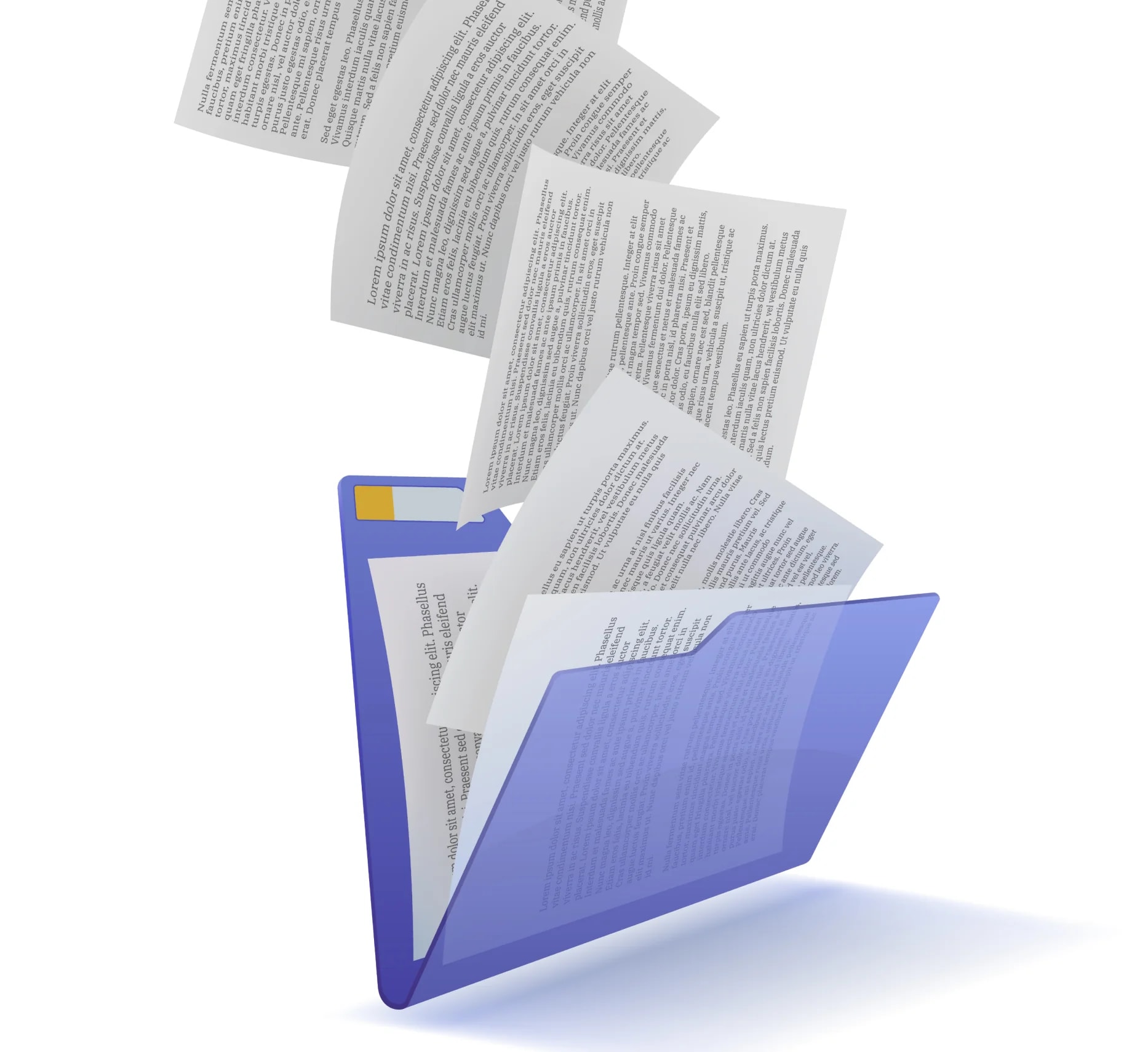 Paperwork settling into an open folder.